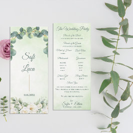 Eucalyptus Botanical Wedding Ceremony Program Kaart