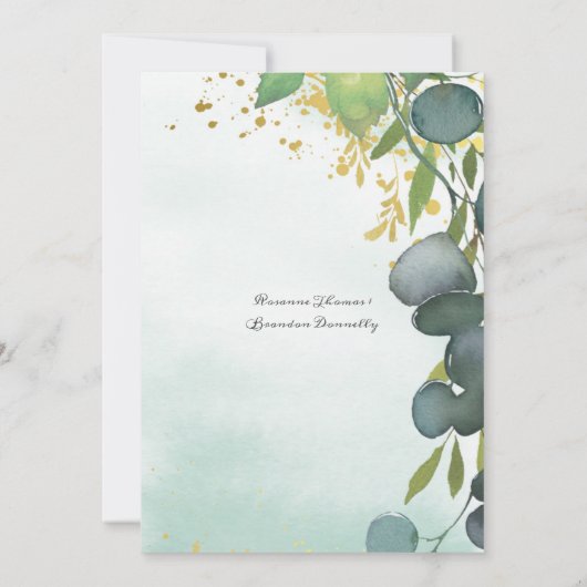 Eucalyptus Botanical Wedding Kaart (Achterkant)