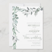 Eucalyptus Botanical Wedding Kaart (Voorkant)