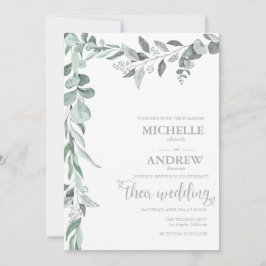 Eucalyptus Botanical Wedding Kaart