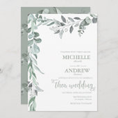 Eucalyptus Botanical Wedding Kaart (Voorkant / Achterkant)