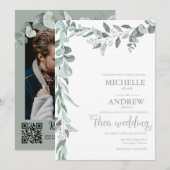 Eucalyptus Botanical Wedding Kaart (Voorkant / Achterkant)