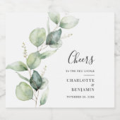 Eucalyptus Botanical Wedding Likeurfles Etiket (Enkel label)