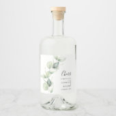 Eucalyptus Botanical Wedding Likeurfles Etiket (Voorkant)
