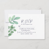 Eucalyptus Botanical Wedding RSVP Kaartje (Voorkant)