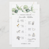 Eucalyptus Botanical Weduwprogramma Briefpapier (Voorkant / Achterkant)