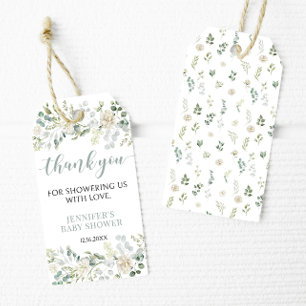 Eucalyptus Botanisch Baby shower Dank u Labels Cadeaulabel
