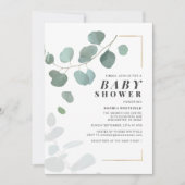 Eucalyptus Botanisch Baby shower Kaart (Voorkant)