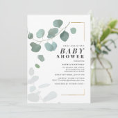 Eucalyptus Botanisch Baby shower Kaart (Staand voorkant)