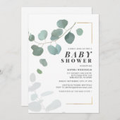 Eucalyptus Botanisch Baby shower Kaart (Voorkant / Achterkant)