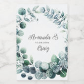 Eucalyptus Botanisch Blad Bruiloft Wijn Etiket (Enkel label)