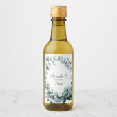Eucalyptus Botanisch Blad Bruiloft Wijn Etiket (Voorkant)