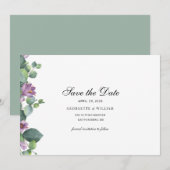 Eucalyptus Botanisch Bladscript Save The Date (Voorkant / Achterkant)