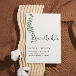 Eucalyptus botanisch Bruiloft elegant modern eenvo Save The Date