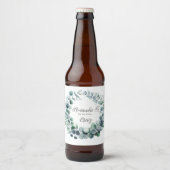 Eucalyptus Botanisch Bruiloftsblad Bier Etiket (Voorkant)