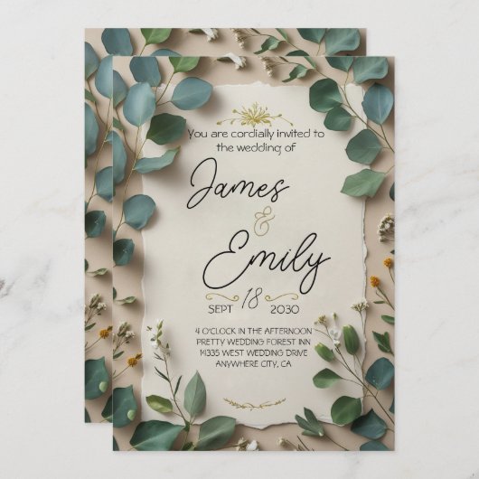 Eucalyptus Botanisch Frame Kaart (Voorkant / Achterkant)