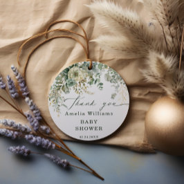 Eucalyptus Botanisch Goud Baby shower Dank u Bedankjes Labels