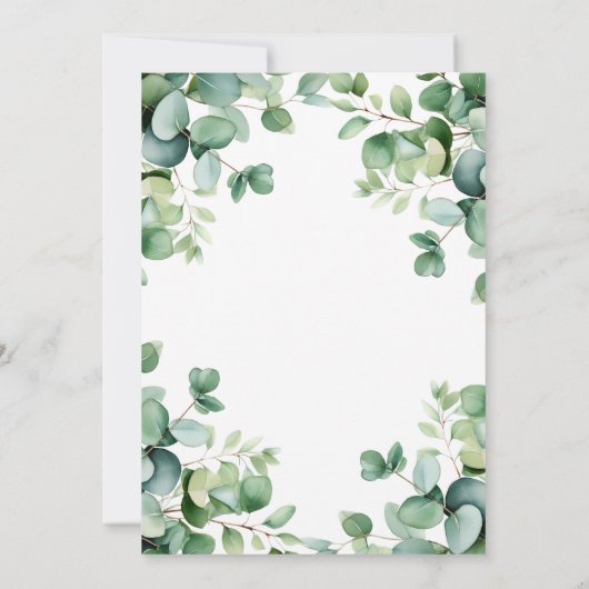 Eucalyptus Botanisch groen 2e verjaardag Kaart (Achterkant)