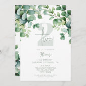 Eucalyptus Botanisch groen 2e verjaardag Kaart (Voorkant / Achterkant)