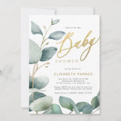 Eucalyptus botanisch groen gebladerte baby shower kaart (Voorkant)