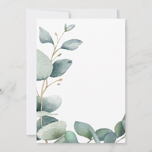 Eucalyptus botanisch groen gebladerte baby shower kaart (Achterkant)