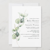 Eucalyptus Botanisch groen Jongen Baby shower Kaart (Voorkant)
