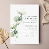Eucalyptus Botanisch groen Jongen Baby shower Kaart