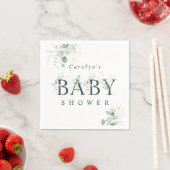 Eucalyptus Botanisch Groen Letter Baby shower Servet (Insitu)