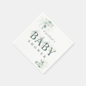 Eucalyptus Botanisch Groen Letter Baby shower Servet (Hoek)