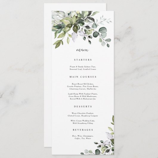 Eucalyptus Botanisch Kruidenmenu Kaart (Voorkant / Achterkant)