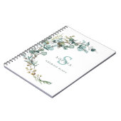 Eucalyptus Botanisch Monogram Huwelijksnotitieboek Notitieboek (Linkerzijde)