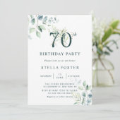 Eucalyptus Botanisch Nummer 70ste Verjaardagsfeest Kaart (Staand voorkant)