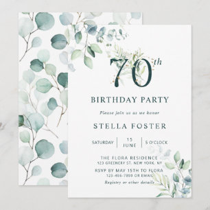 Eucalyptus Botanisch Nummer 70ste Verjaardagsfeest Kaart