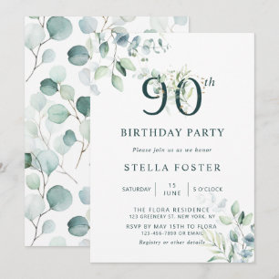 Eucalyptus Botanisch Nummer 90ste Verjaardagsfeest Kaart