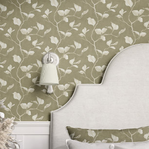 Eucalyptus Botanisch op Groen Behang