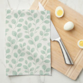 Eucalyptus botanisch patroon theedoek (Quarter Fold)