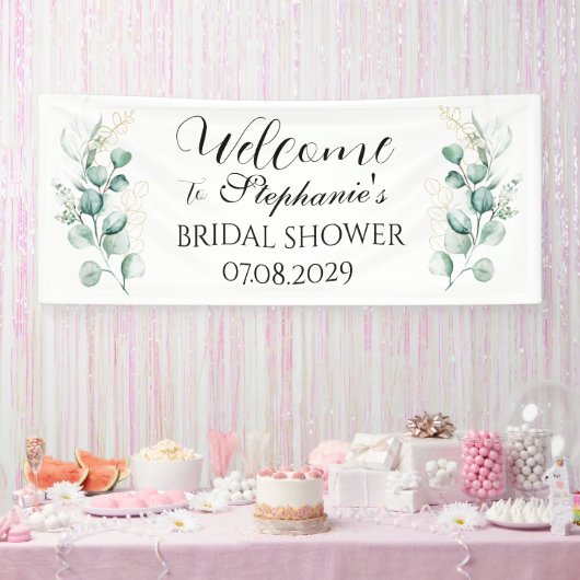 eucalyptus botanisch rustiek Vrijgezellenfeest Spandoek (Feest)