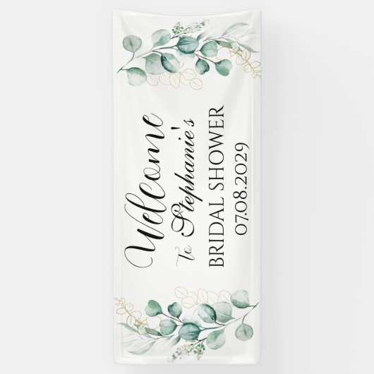 eucalyptus botanisch rustiek Vrijgezellenfeest Spandoek (Verticaal)