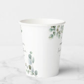Eucalyptus Botanisch Schrift Minimalistische Bruid Papieren Bekers (Rechts)