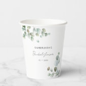 Eucalyptus Botanisch Script Minimale Bruidsdouche Papieren Bekers (Achterkant)