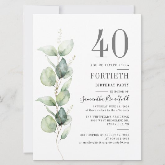 Eucalyptus botanische 40e verpartij kaart (Voorkant)