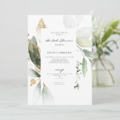 Eucalyptus Botanische Aquarel Bruidsdouche Kaart (Staand voorkant)