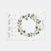 Eucalyptus Botanische baard Maandelijkse Baby Mijl Fleece Deken (Voorkant (Horizontaal))