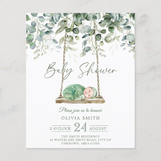 Eucalyptus botanische Baby shower (Voorkant)