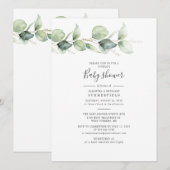Eucalyptus Botanische Baby shower van Cesdoorn Ele Kaart (Voorkant / Achterkant)