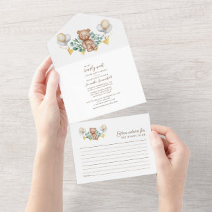 Eucalyptus botanische baby shower voor jongen en m all in one uitnodiging