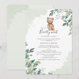 Eucalyptus Botanische Beer Koppel Baby Shower Kaart