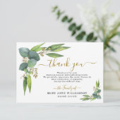 Eucalyptus Botanische begrafenis Hartelijk dank Bedankkaart (Staand voorkant)