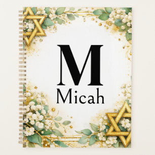 Eucalyptus botanische bloemengouden monogram planner