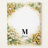 Eucalyptus botanische bloemengouden monogram planner (Achterkant)